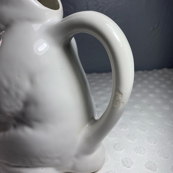 Marsh Industries White Bunny Rabbit Ceramic Pitcher the Tall Ears Version - Picture 5 of 13